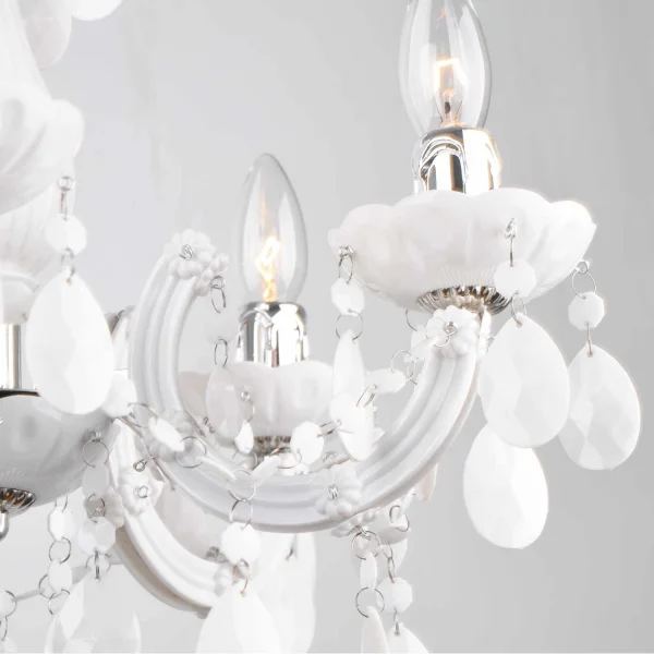 LÁMPARA DE TECHO 5 LUCES NICOLA BLANCA