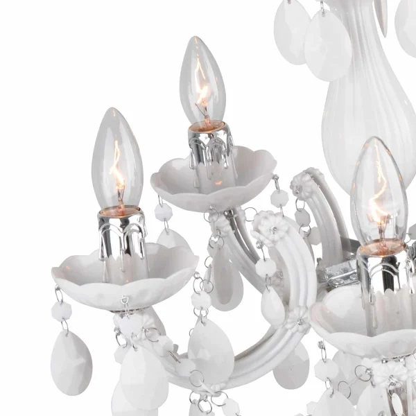 LÁMPARA DE TECHO 5 LUCES NICOLA BLANCA