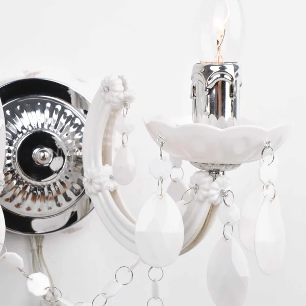 APLIQUE DE PARED 2 LUCES PRIMAVERA BLANCA