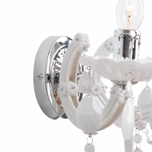 APLIQUE DE PARED 2 LUCES PRIMAVERA BLANCA