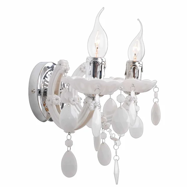 APLIQUE DE PARED 2 LUCES PRIMAVERA BLANCA