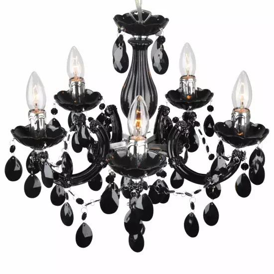 LÁMPARA DE TECHO 5 LUCES OLETHEA NEGRO