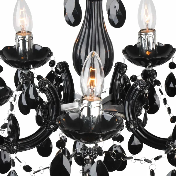 LÁMPARA DE TECHO 5 LUCES OLETHEA NEGRO