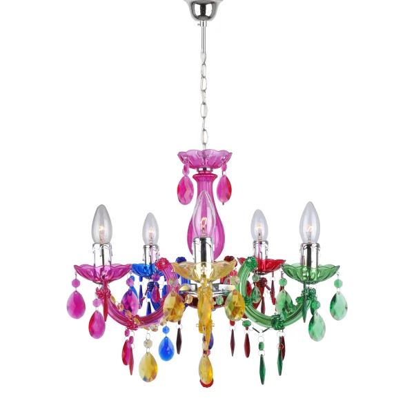 LÁMPARA DE TECHO 5 LUCES MULTICOLOR