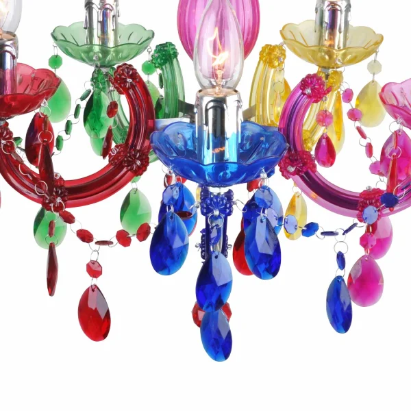 LÁMPARA DE TECHO 5 LUCES MULTICOLOR