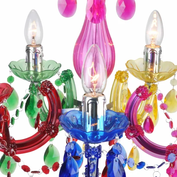 LÁMPARA DE TECHO 5 LUCES MULTICOLOR