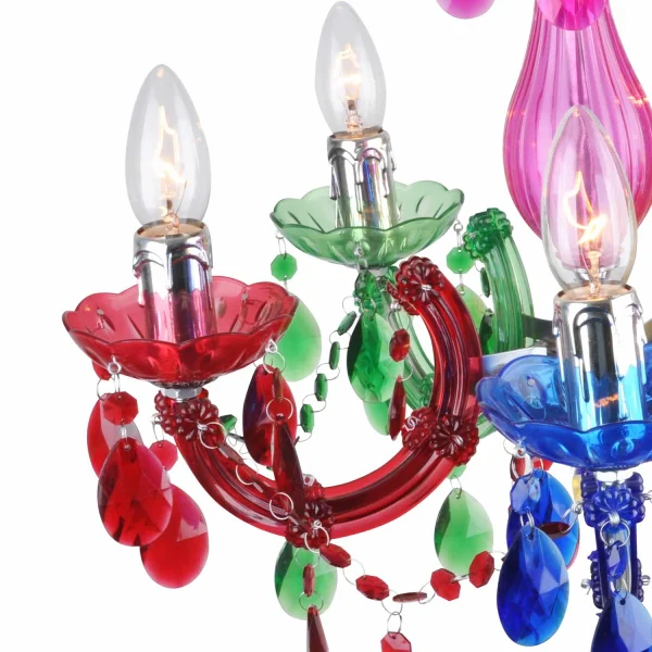 LÁMPARA DE TECHO 5 LUCES MULTICOLOR