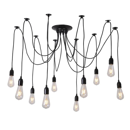 LÁMPARA DE TECHO 10 LUCES CARLA NEGRO