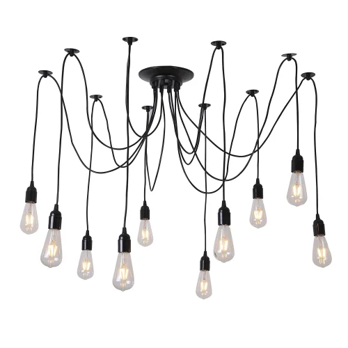 LÁMPARA DE TECHO 10 LUCES CARLA NEGRO