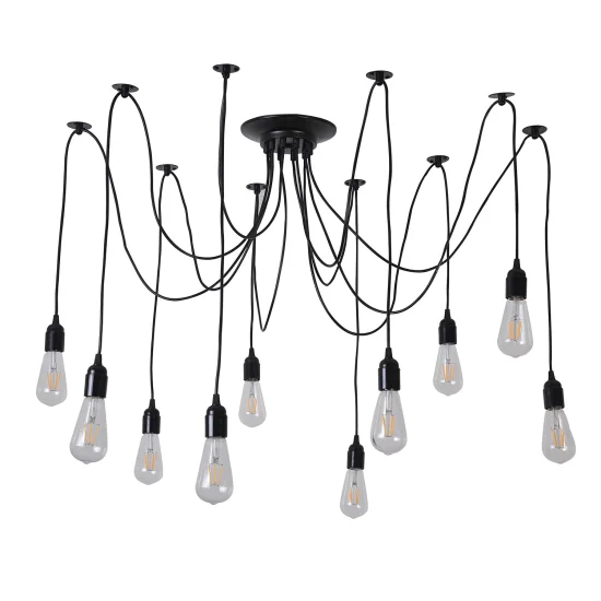 LÁMPARA DE TECHO 10 LUCES CARLA NEGRO 2