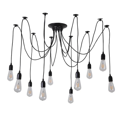 LÁMPARA DE TECHO 10 LUCES CARLA NEGRO