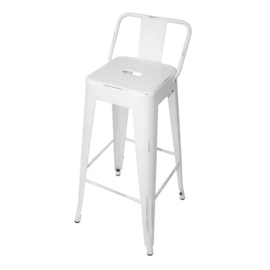 TABURETE ALTO JOSEPHINE BLANCO ENVEJECIDO