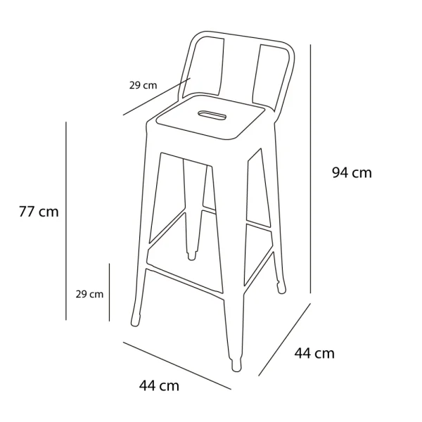 TABURETE ALTO JOSEPHINE BLANCO ENVEJECIDO