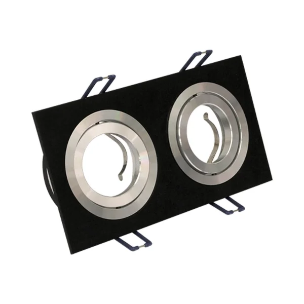 O.B. 2 LUCES ASTRID ALUMINIO NEGRO