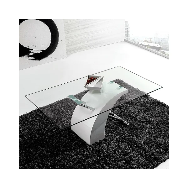 MESA DE CENTRO CLARITY TRANSP/BLANCA