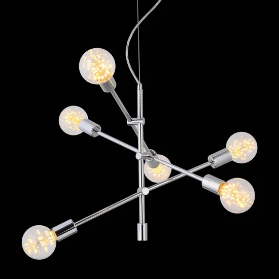 LÁMPARA DE TECHO JUPITER 6 LUCES CROMO 2