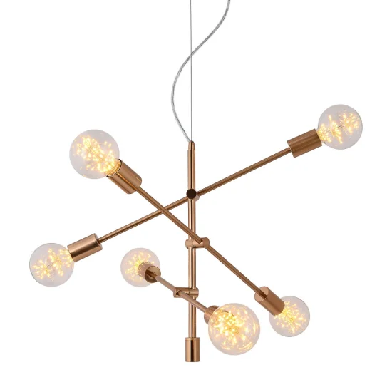 LÁMPARA DE TECHO JUPITER 6 LUCES BRONCE