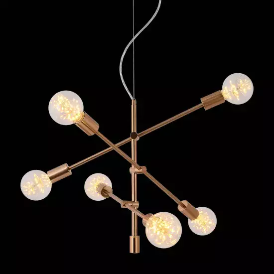 LÁMPARA DE TECHO JUPITER 6 LUCES BRONCE 2