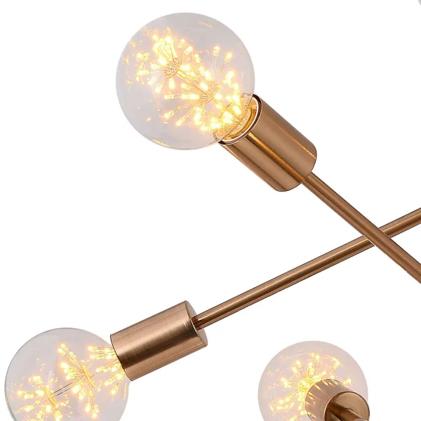 LÁMPARA DE TECHO JUPITER 6 LUCES BRONCE